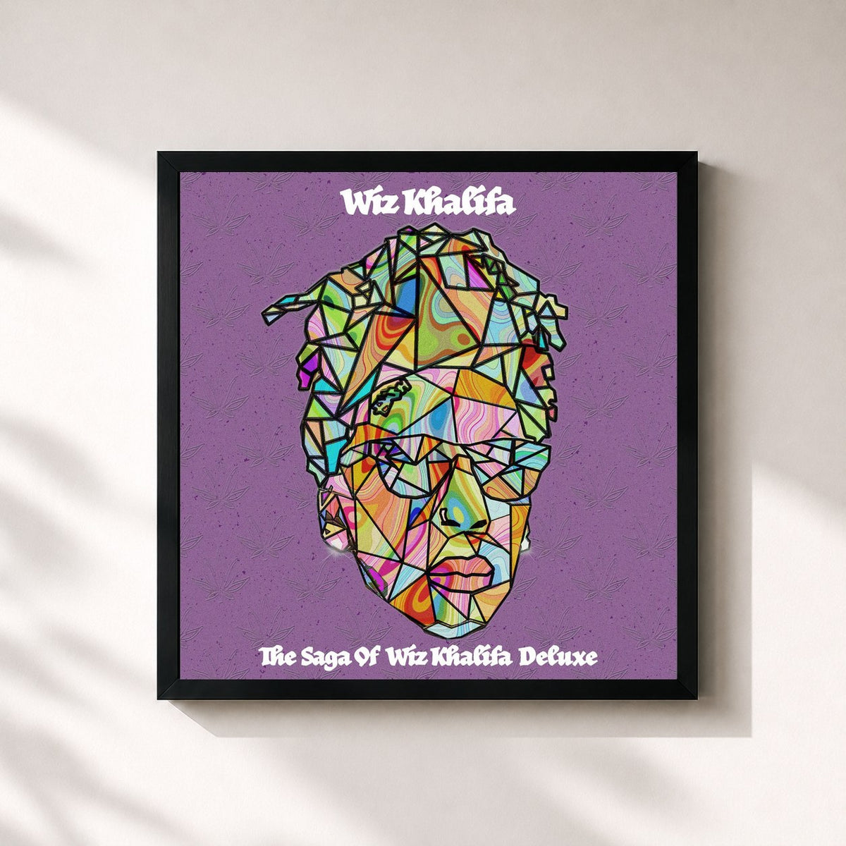 #noir Tableau carré de l'album The Saga of Wiz Khalifa (Deluxe) de Wiz Khalifa, cadre noir 32x32 cm