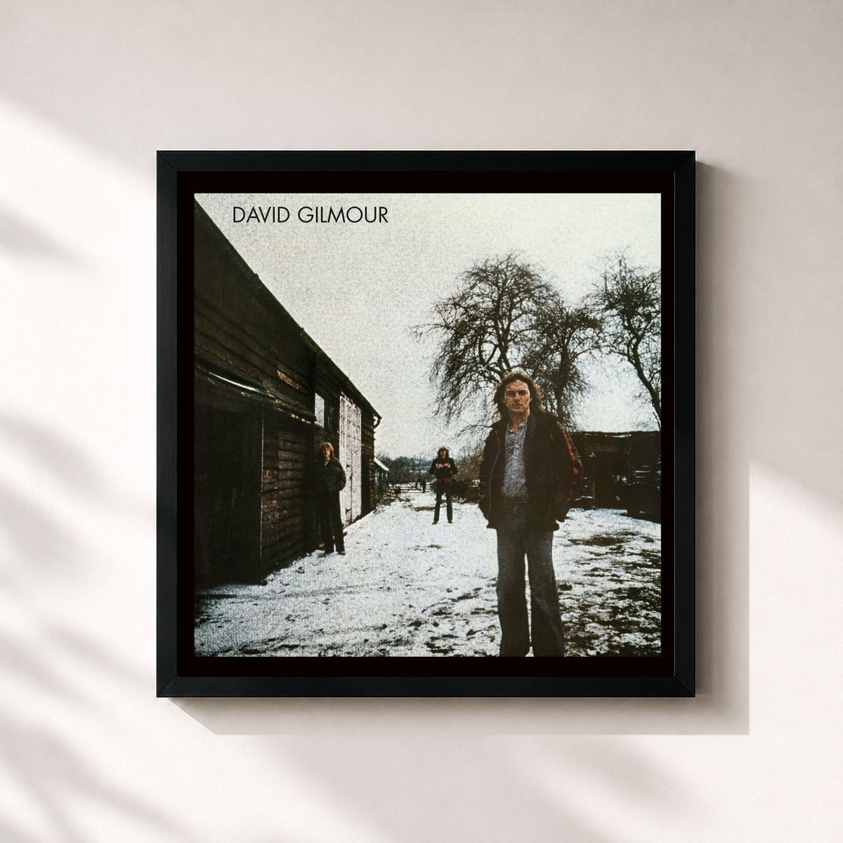 #noir Tableau carré de l'album David Gilmour de David Gilmour, cadre noir 32x32 cm