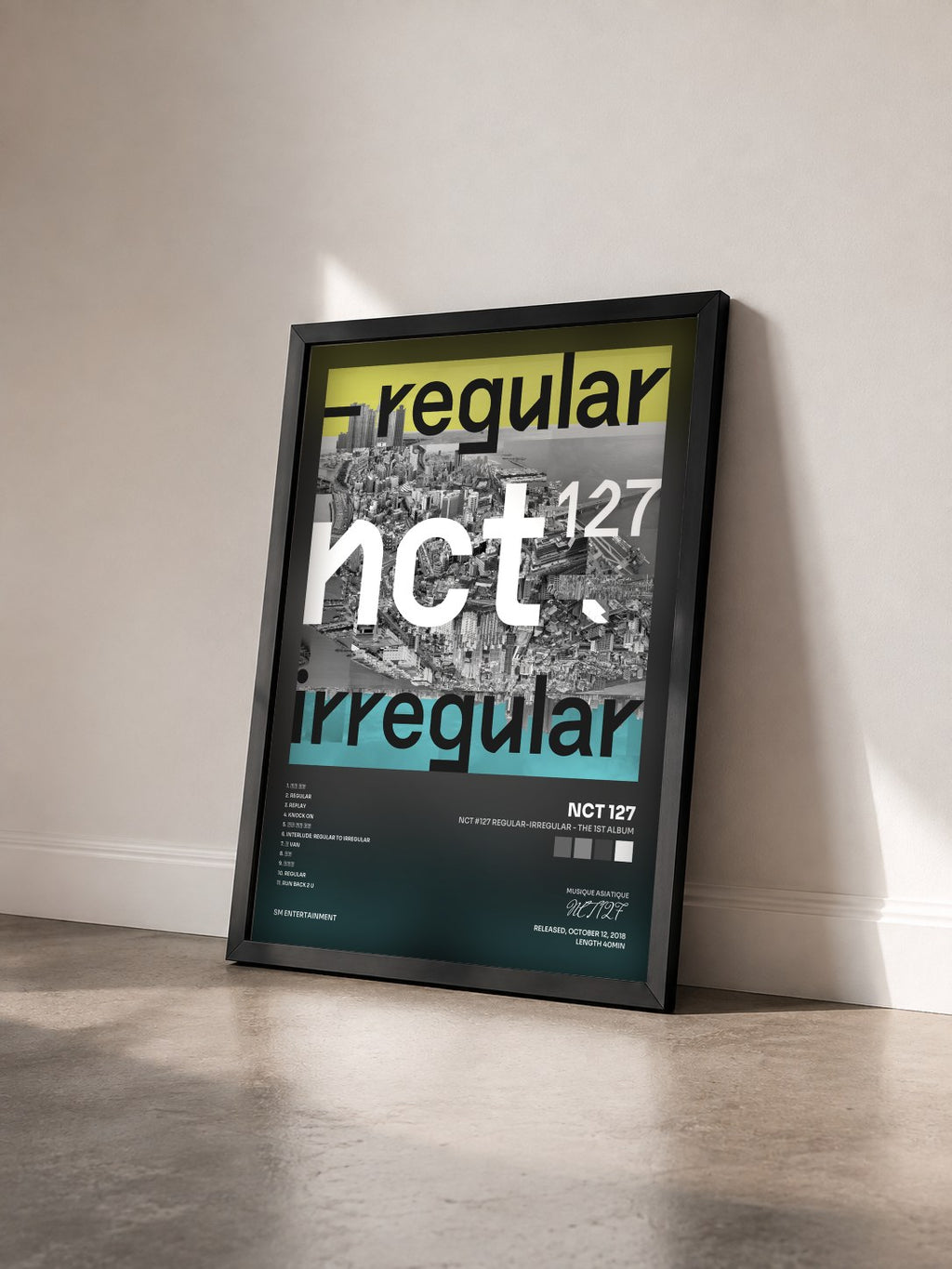 #noir Tableau de l'album NCT #127 Regular-Irregular - The 1st Album de NCT 127 vu de trois quarts, cadre noir