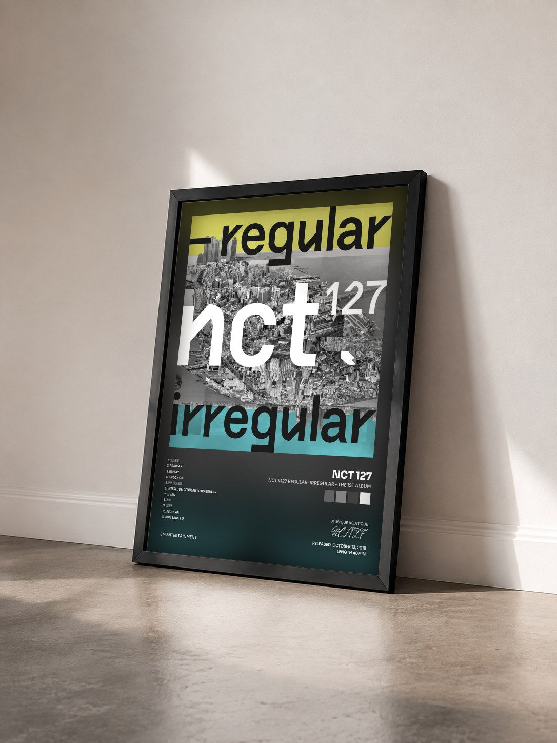 #noir Tableau de l'album NCT #127 Regular-Irregular - The 1st Album de NCT 127 vu de trois quarts, cadre noir