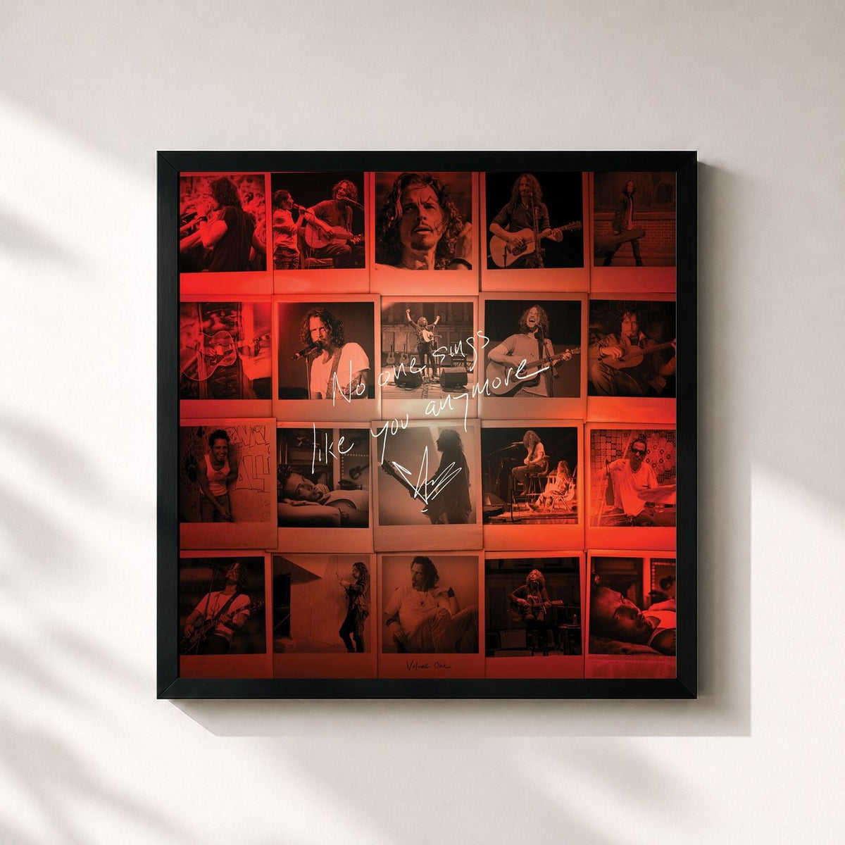 #noir No One Sings Like You Anymore by Chris Cornell as a square framed art print, black 32x32 cm frame