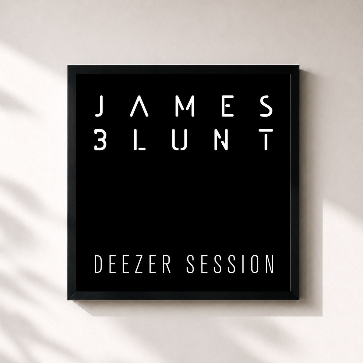 #noir Tableau carré de l'album Deezer Session EP de James Blunt, cadre noir 32x32 cm