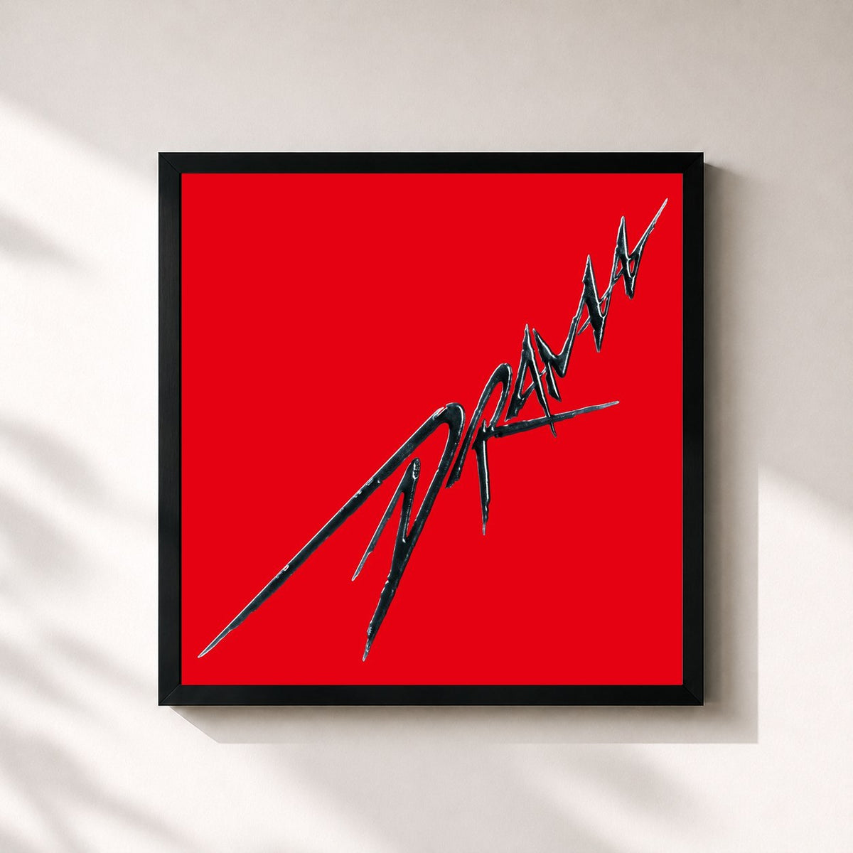 #noir Tableau carré de l'album Drama - The 4th Mini Album de aespa, cadre noir 32x32 cm