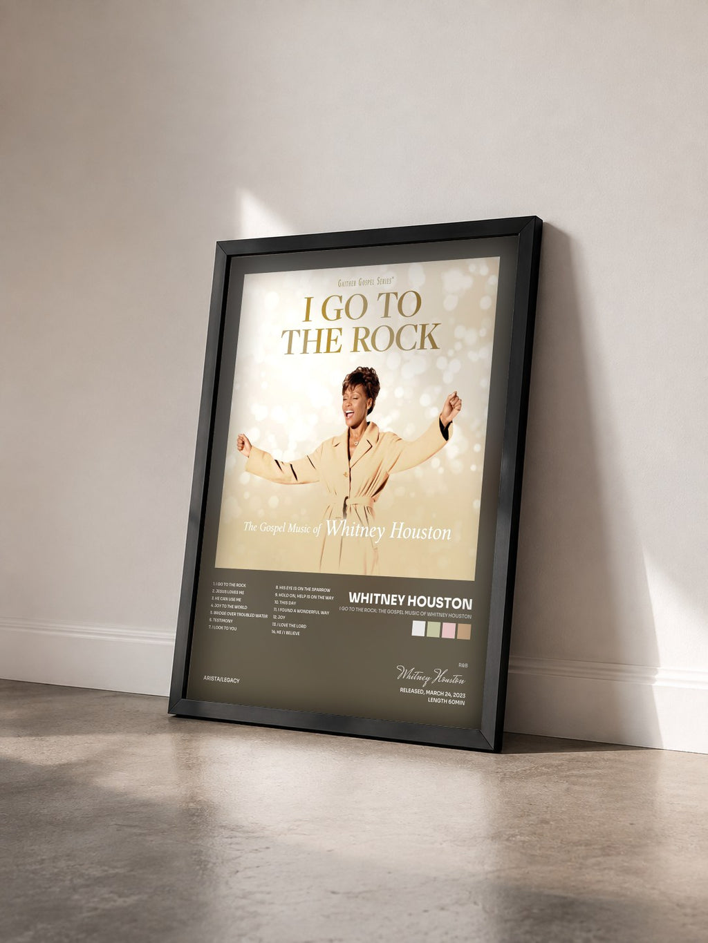 #noir Tableau de l'album I Go To The Rock: The Gospel Music Of Whitney Houston de Whitney Houston vu de trois quarts, cadre noir