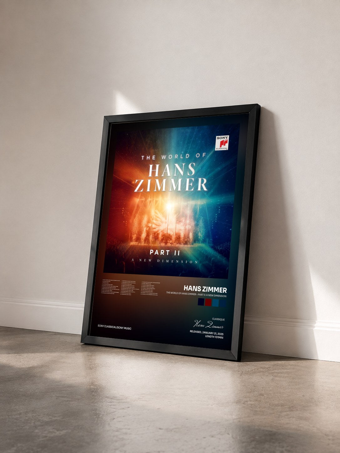 #noir Tableau de l'album The World of Hans Zimmer - Part II: A New Dimension de Hans Zimmer vu de trois quarts, cadre noir