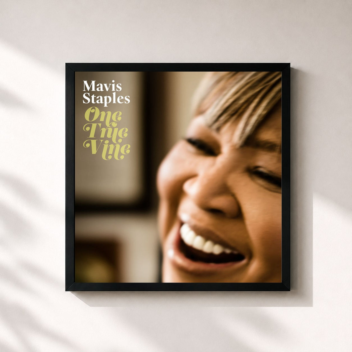 #noir Tableau carré de l'album One True Vine de Mavis Staples, cadre noir 32x32 cm