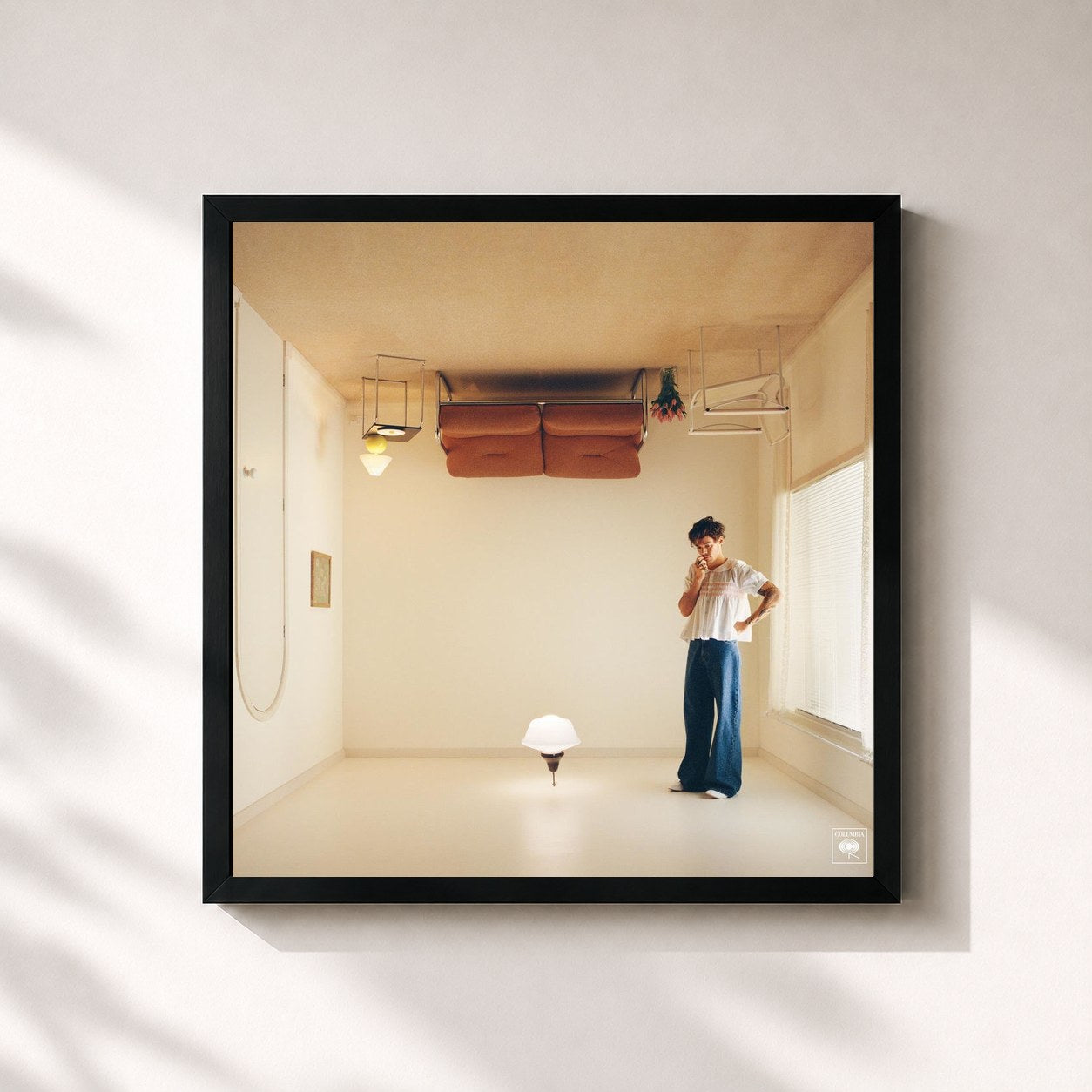 #noir Tableau carré de l'album Harry's House de Harry Styles, cadre noir 32x32 cm