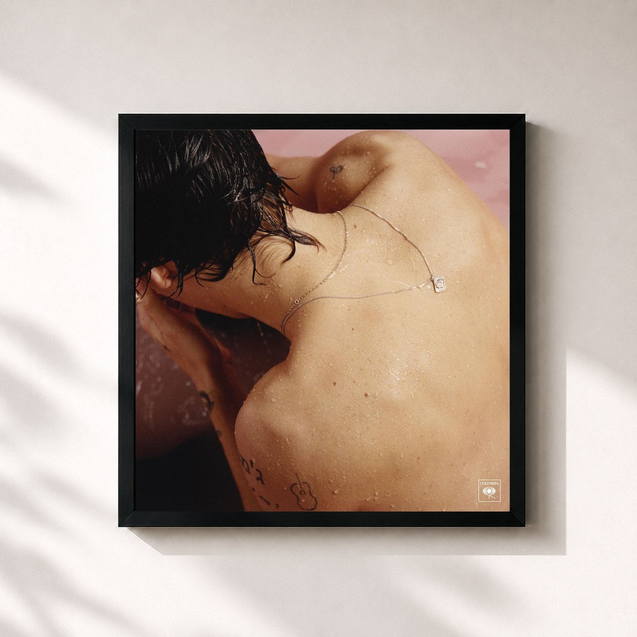 #noir Harry Styles di Harry Styles in stampa quadrata incorniciata, cornice nera 32x32 cm