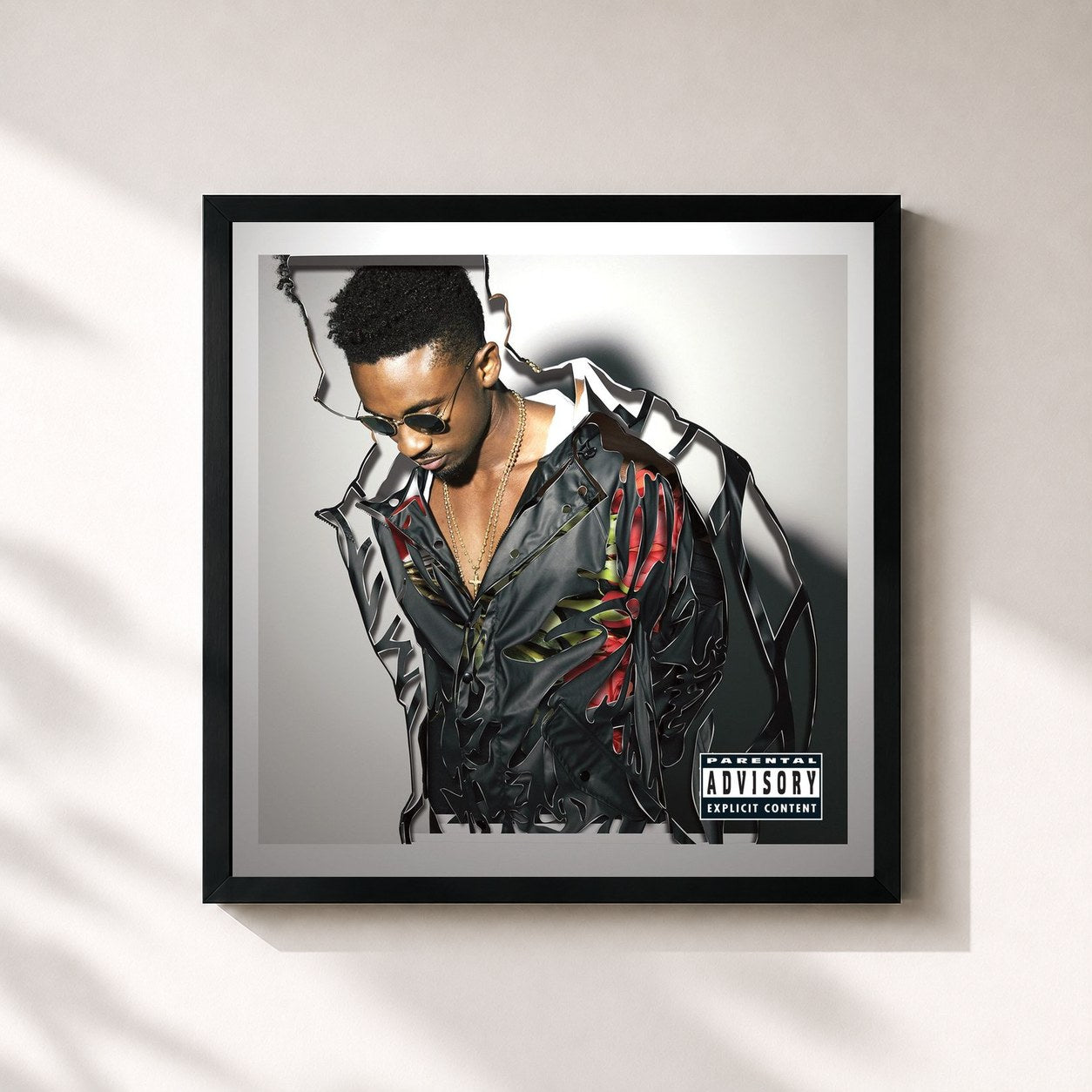#noir Tableau carré de l'album Big Deal de Christopher Martin, cadre noir 32x32 cm