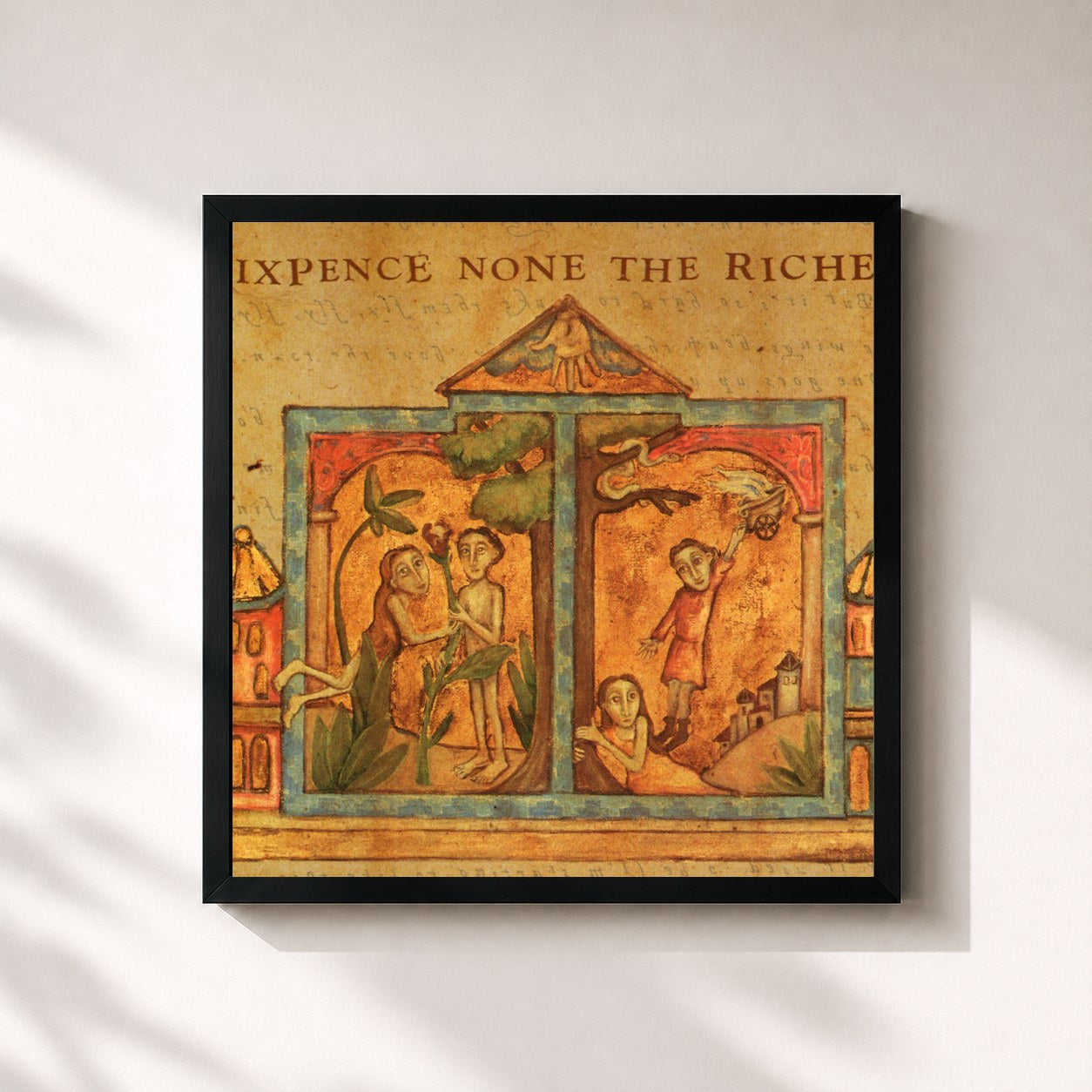 #noir Tableau carré de l'album Sixpence None The Richer de Sixpence None the Richer, cadre noir 32x32 cm