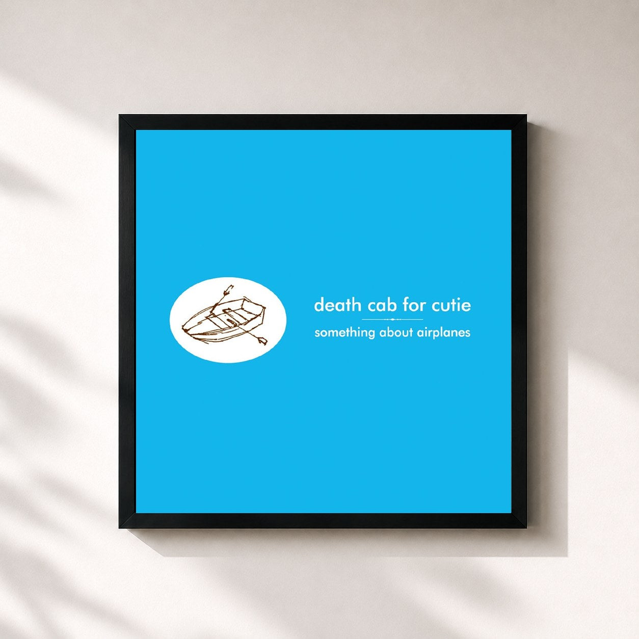 #noir Tableau carré de l'album Something About Airplanes de Death Cab for Cutie, cadre noir 32x32 cm