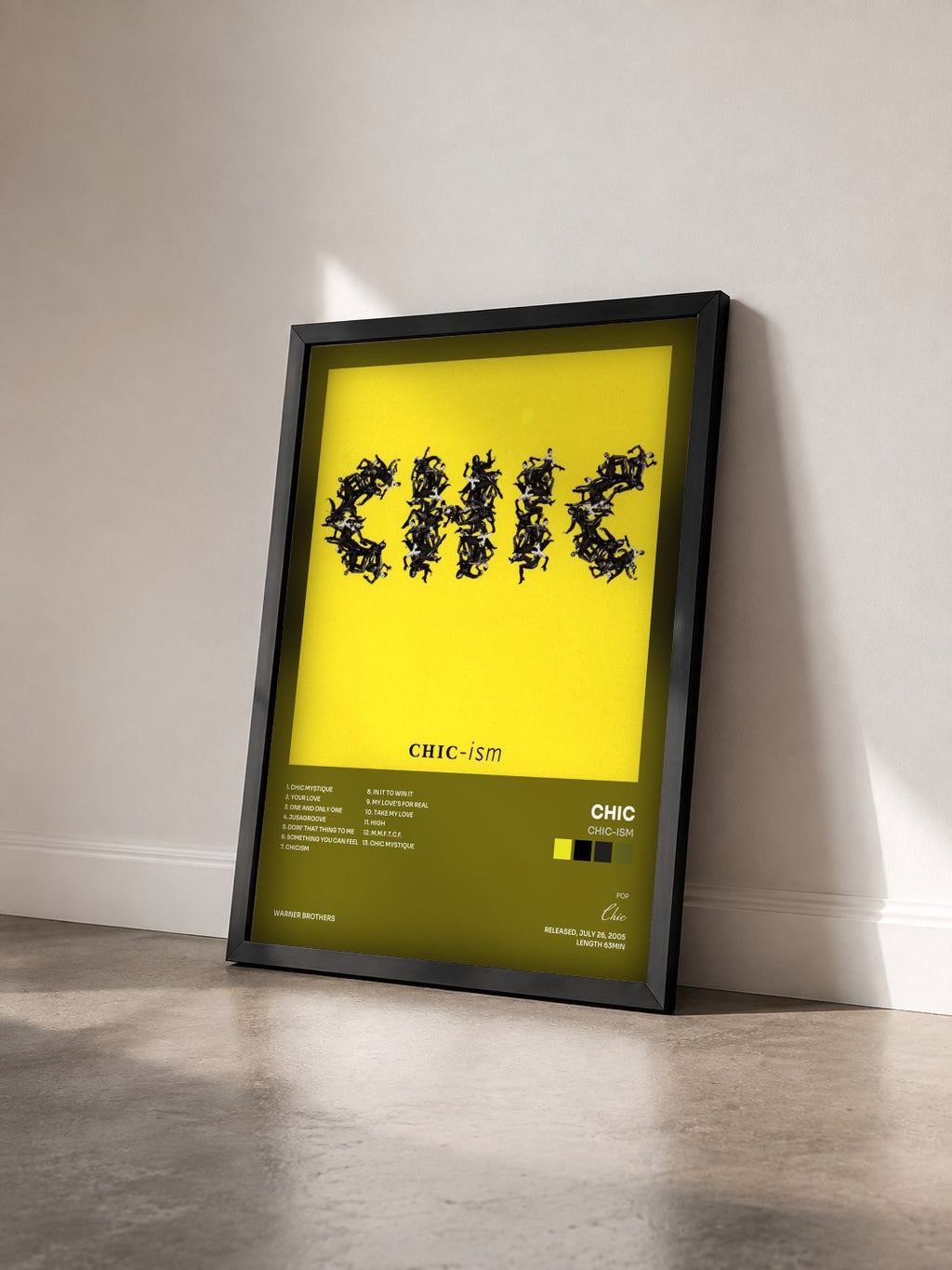 #noir Tableau de l'album Chic-Ism de Chic vu de trois quarts, cadre noir