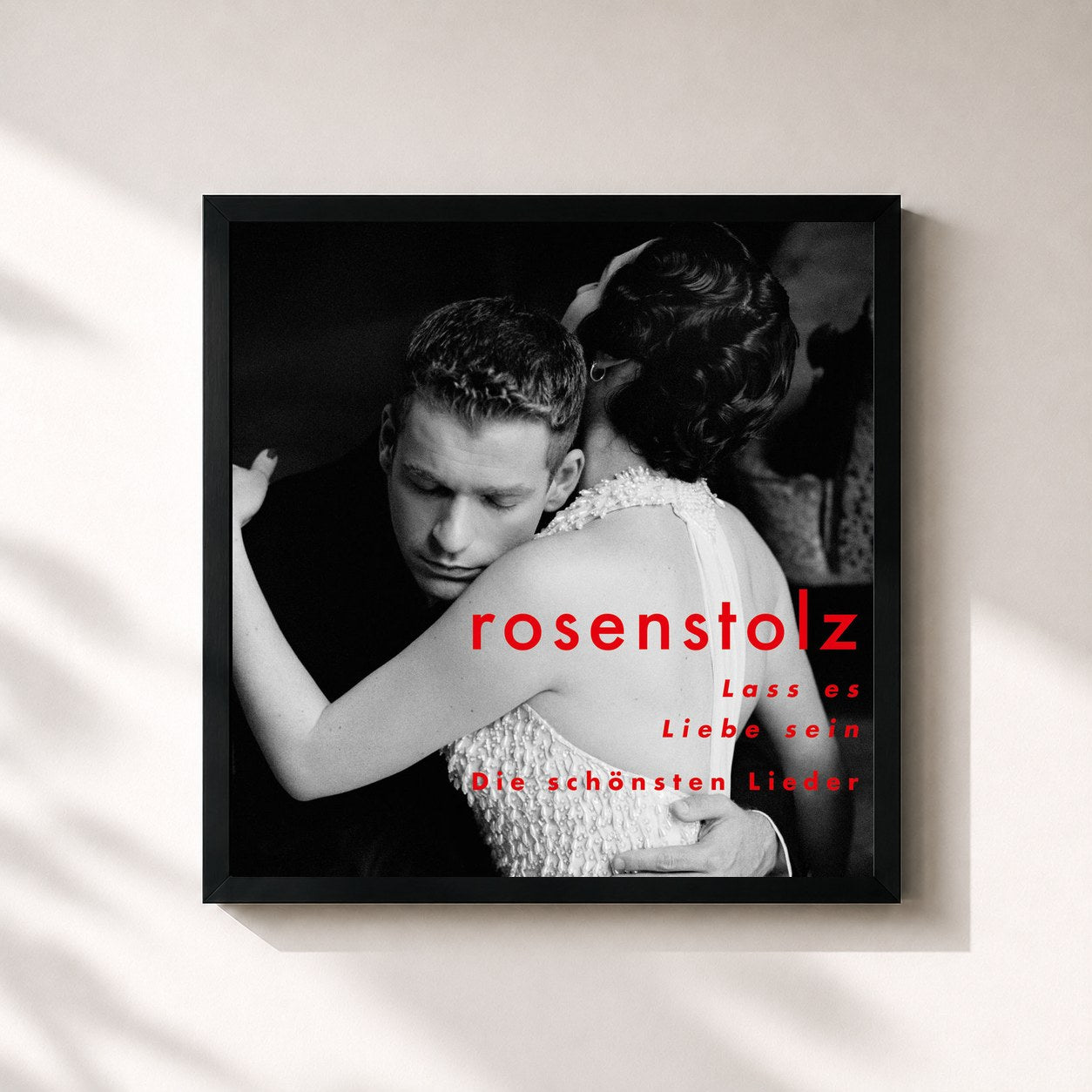 #noir Tableau carré de l'album Lass es Liebe sein - Die schönsten Lieder (Deluxe Edition) de Rosenstolz, cadre noir 32x32 cm