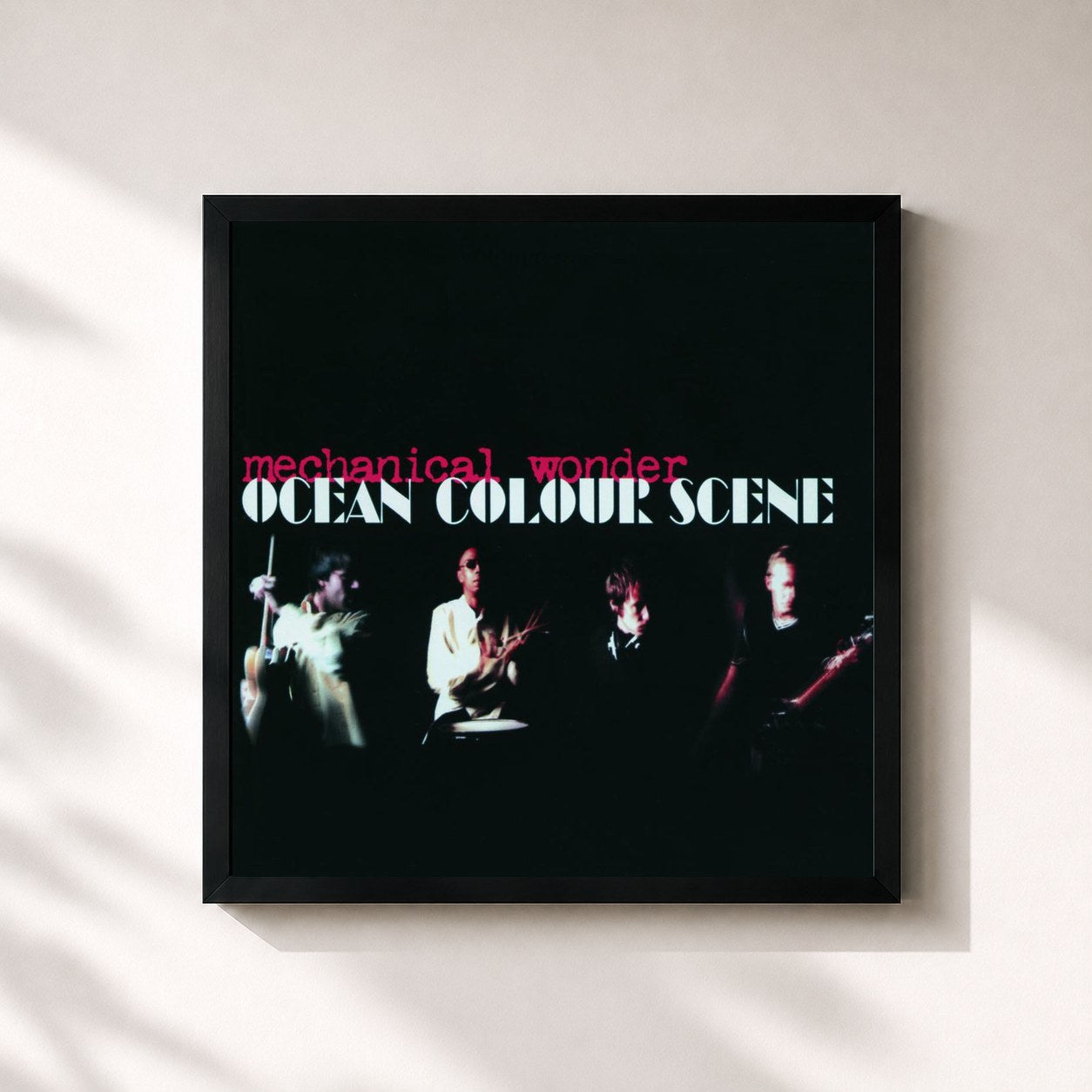 #noir Tableau carré de l'album Mechanical Wonder de Ocean Colour Scene, cadre noir 32x32 cm