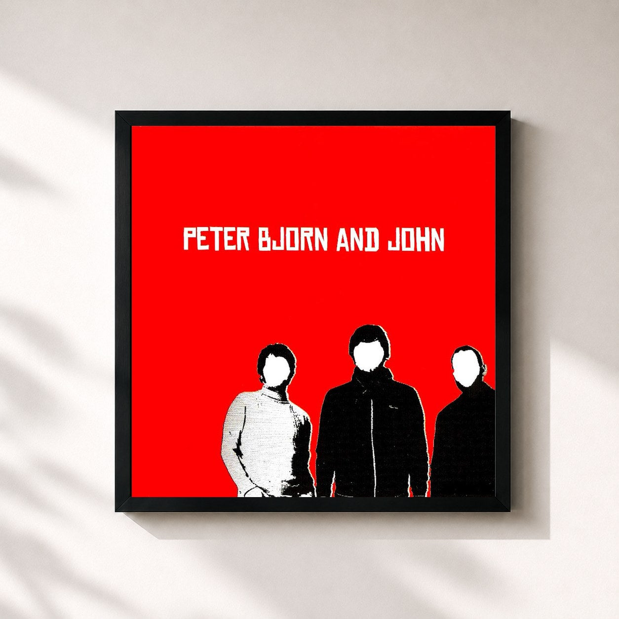 #noir Tableau carré de l'album Peter Bjorn and John de Peter Bjorn and John, cadre noir 32x32 cm
