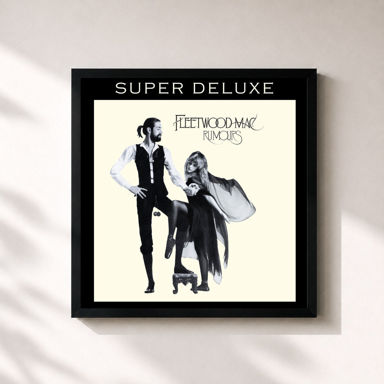 #noir Rumours (Super Deluxe) de Fleetwood Mac en lámina cuadrada enmarcada, marco negro de 32x32 cm