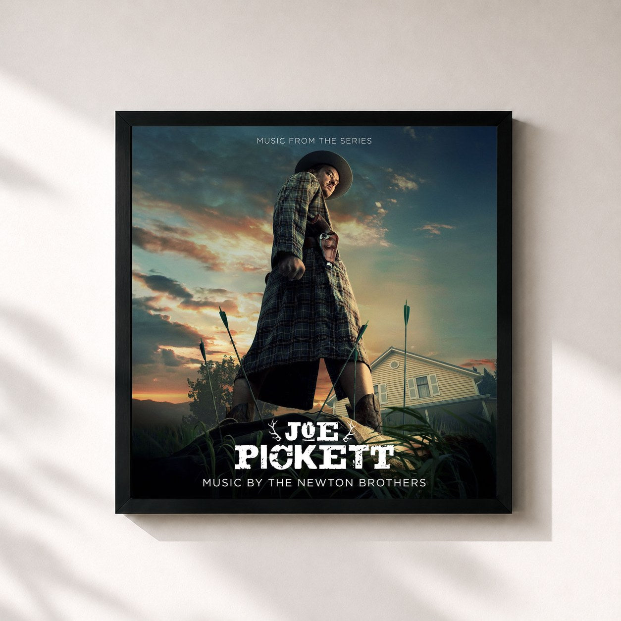 #noir Tableau carré de l'album Joe Pickett: Season 1 (Music from the Original Series) de The Newton Brothers, cadre noir 32x32 cm