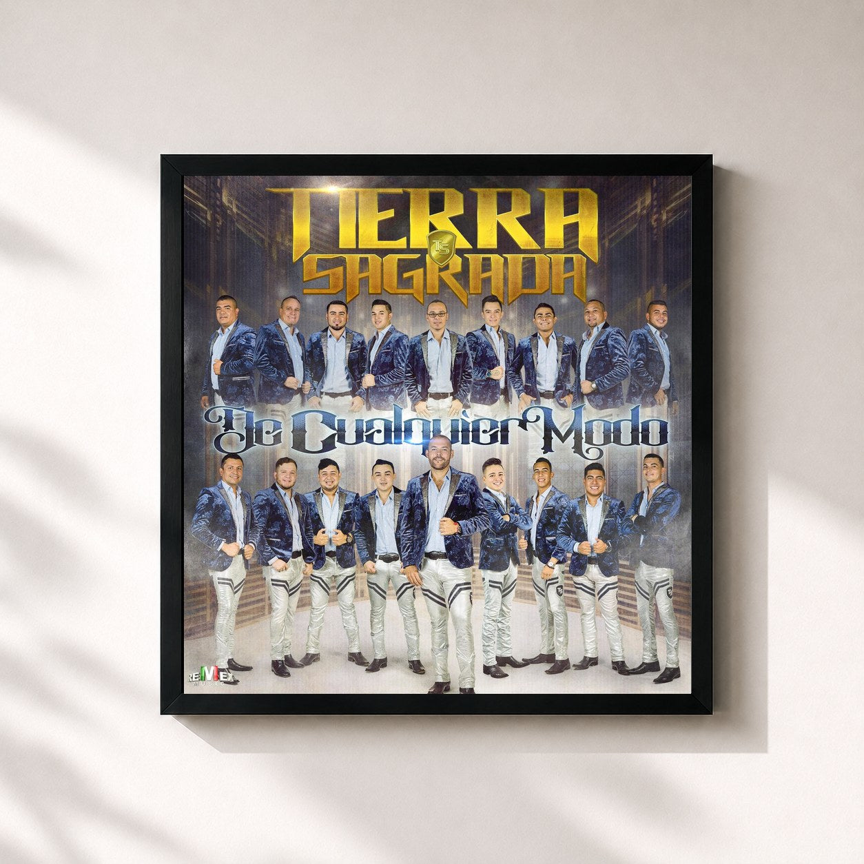 #noir Tableau carré de l'album De Cualquier Modo de Banda Tierra Sagrada, cadre noir 32x32 cm