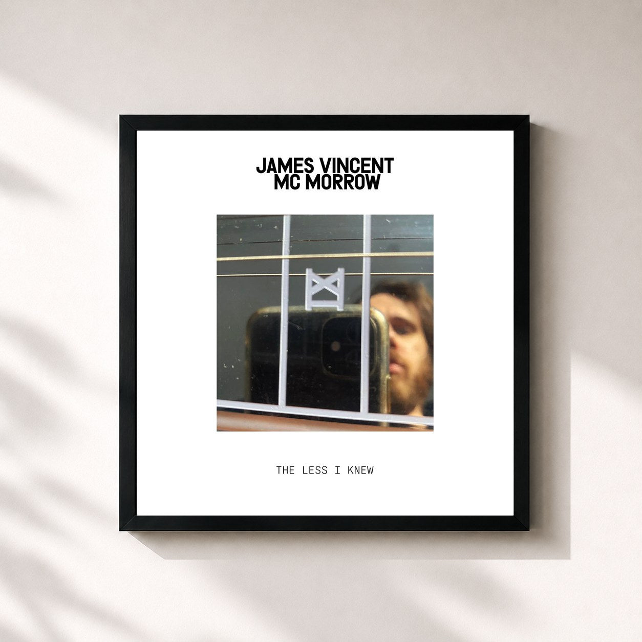 #noir Tableau carré de l'album The Less I Knew de James Vincent McMorrow, cadre noir 32x32 cm