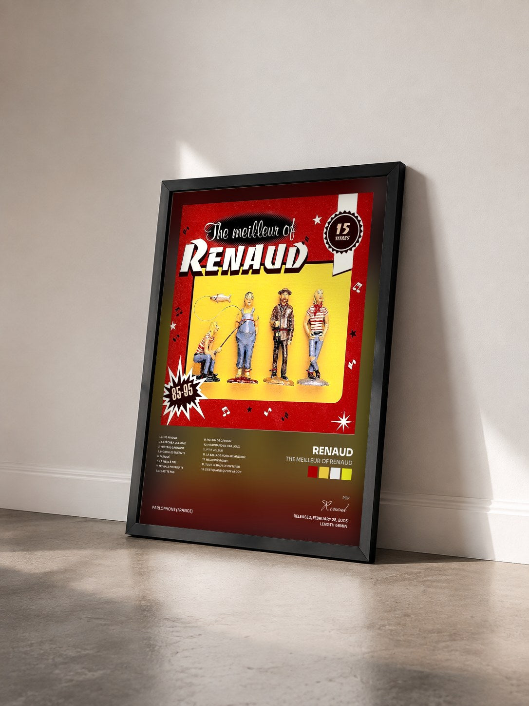 #noir Tableau de l'album The Meilleur Of Renaud de Renaud vu de trois quarts, cadre noir