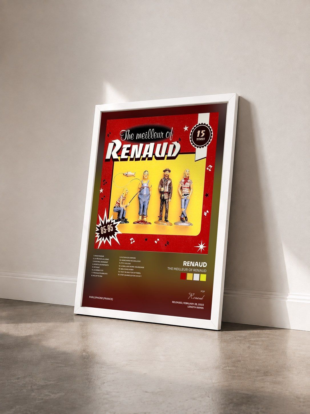 #blanc Tableau de l'album The Meilleur Of Renaud de Renaud vu de trois quarts, cadre blanc