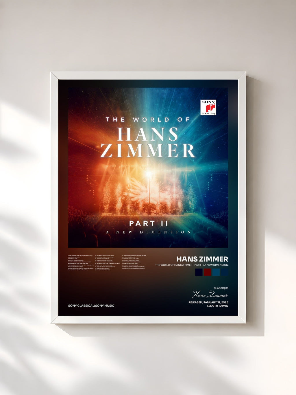 #blanc Tableau de l'album The World of Hans Zimmer - Part II: A New Dimension de Hans Zimmer, cadre blanc, imprimé et encadré en France
