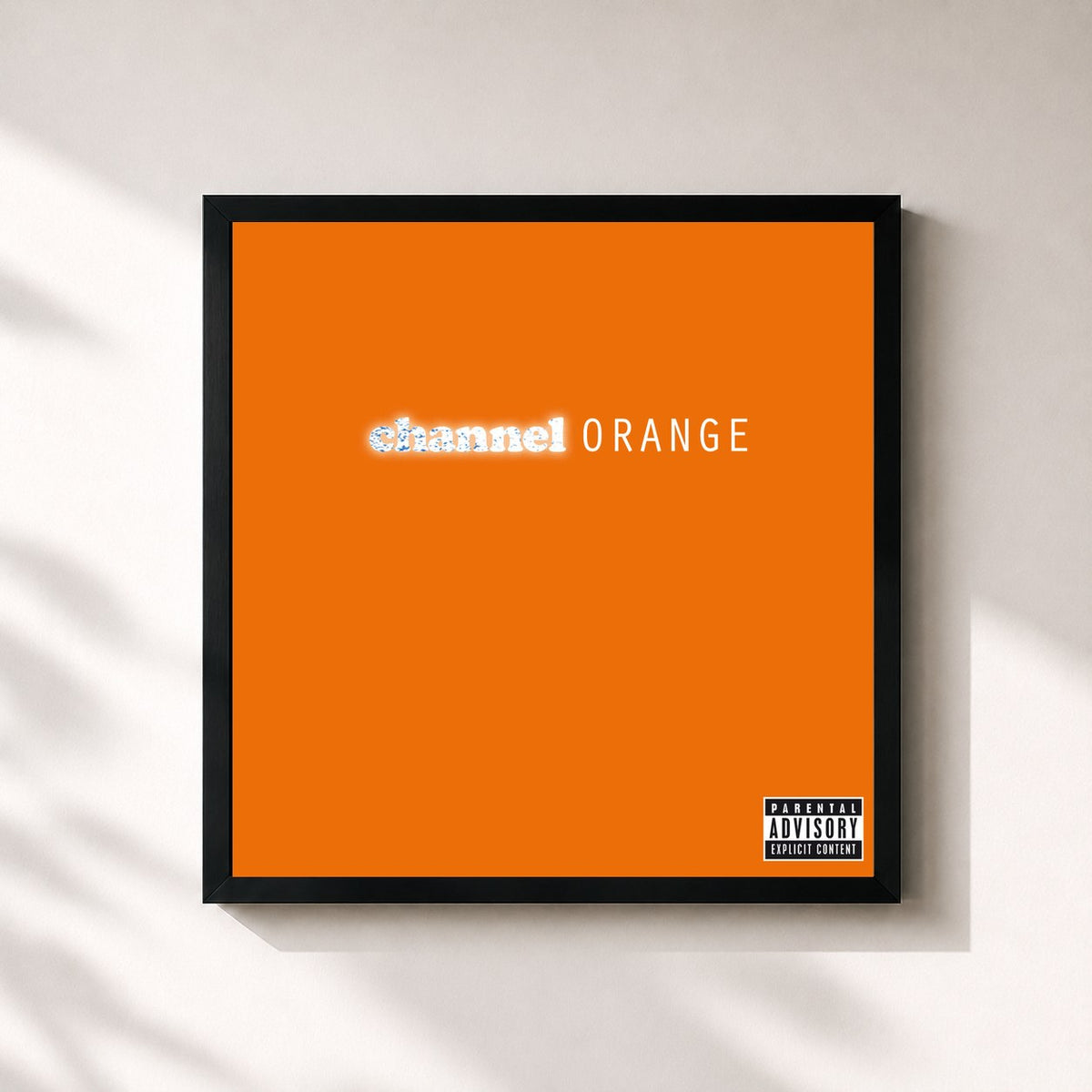 #noir Tableau carré de l'album channel ORANGE de Frank Ocean, cadre noir 32x32 cm
