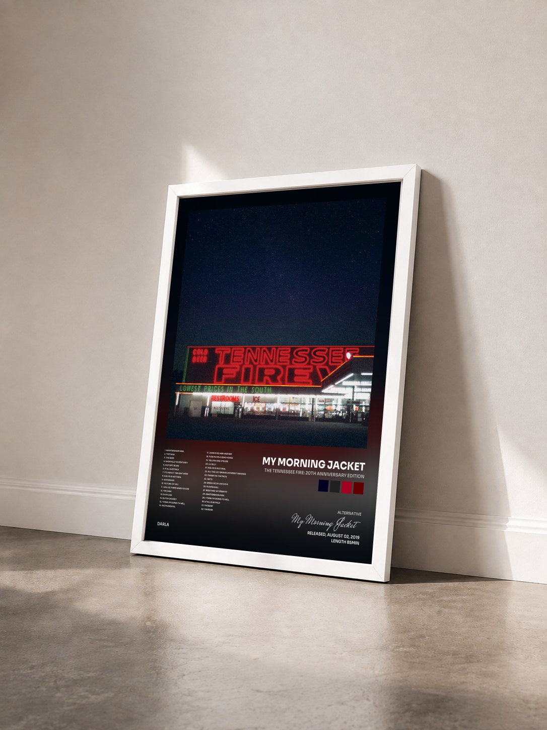 #blanc Tableau de l'album The Tennessee Fire: 20th Anniversary Edition de My Morning Jacket vu de trois quarts, cadre blanc