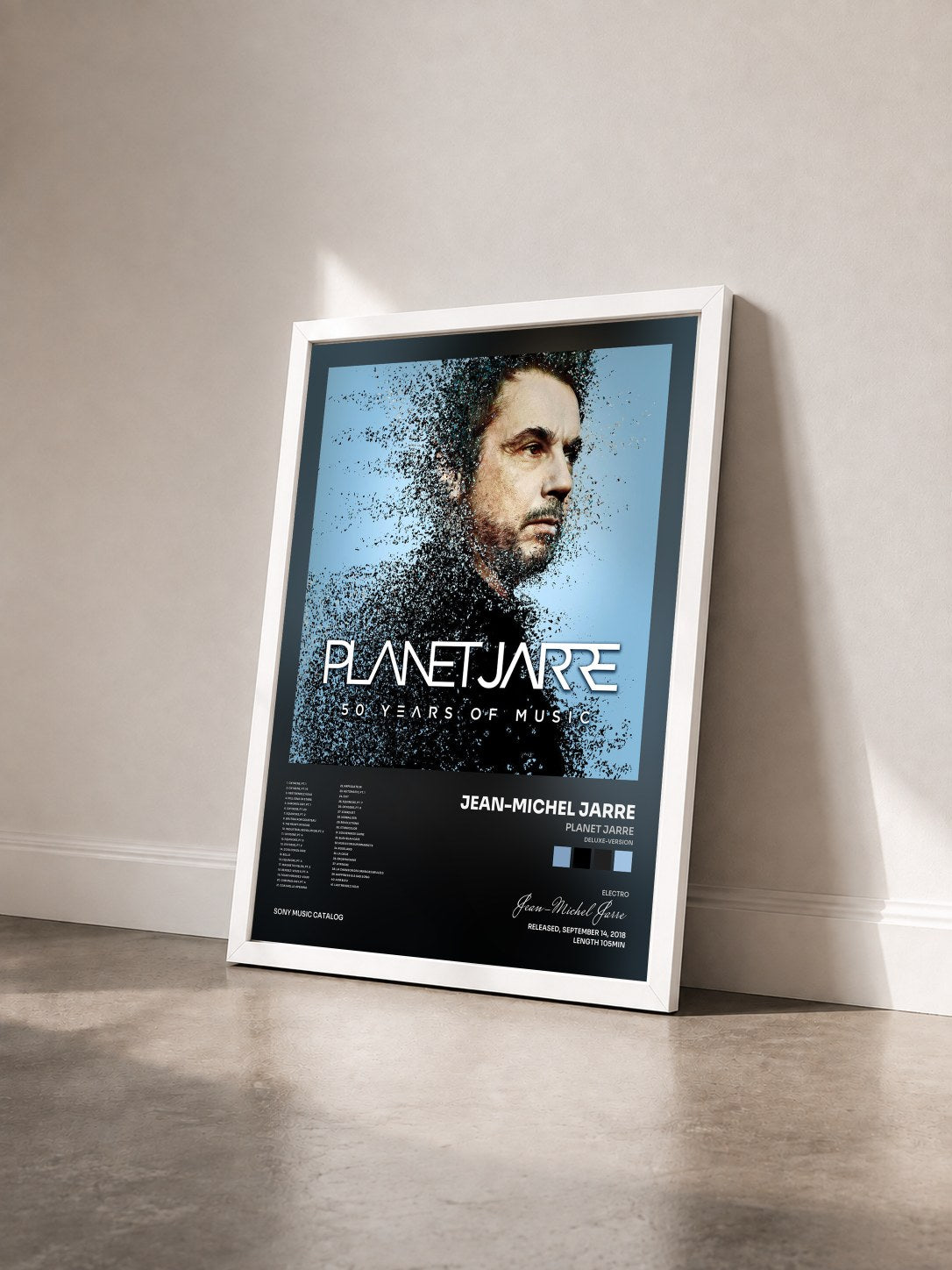 #blanc Tableau de l'album Planet Jarre (Deluxe-Version) de Jean-Michel Jarre vu de trois quarts, cadre blanc