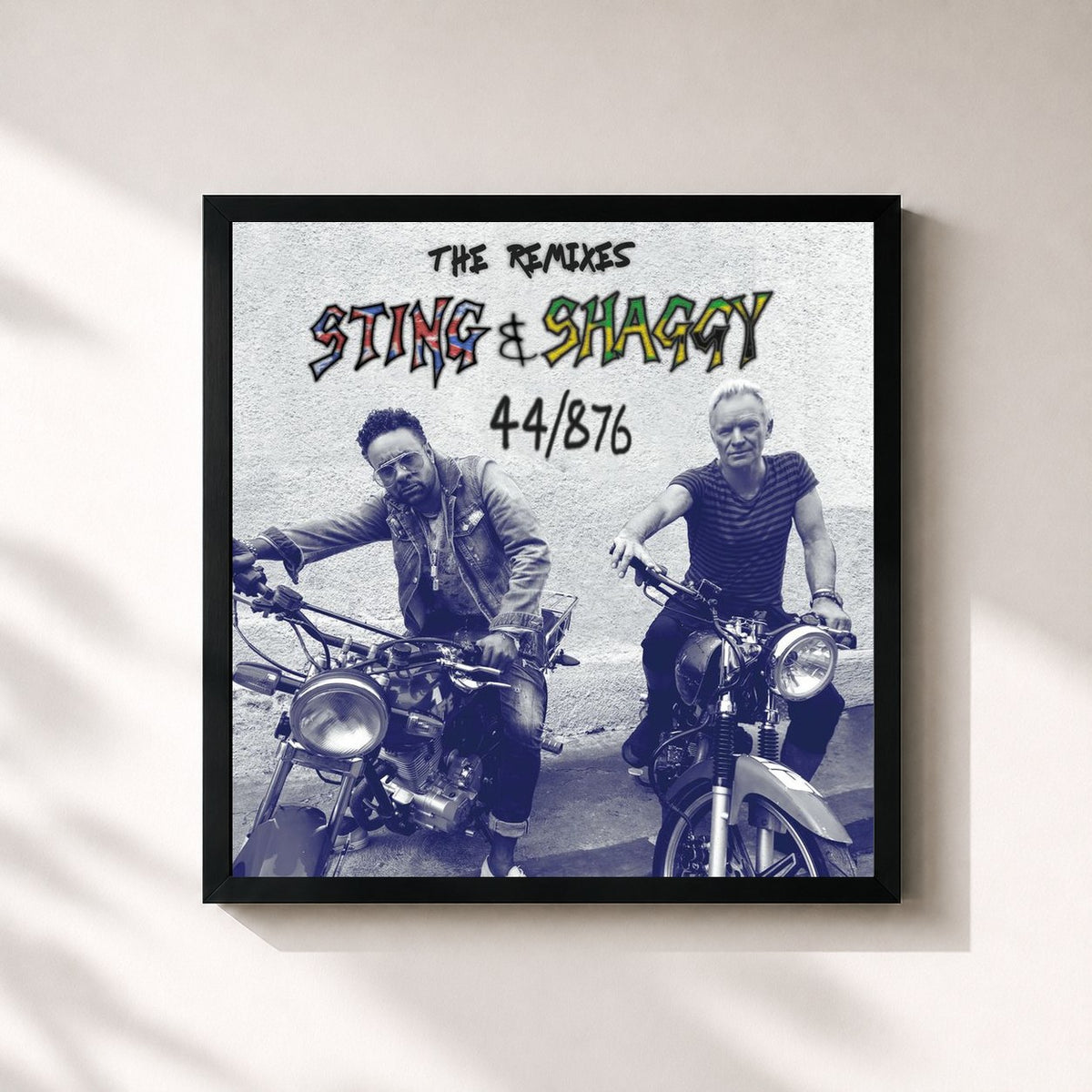 #noir 44/876 (The Remixes) by Sting as a square framed art print, black 32x32 cm frame