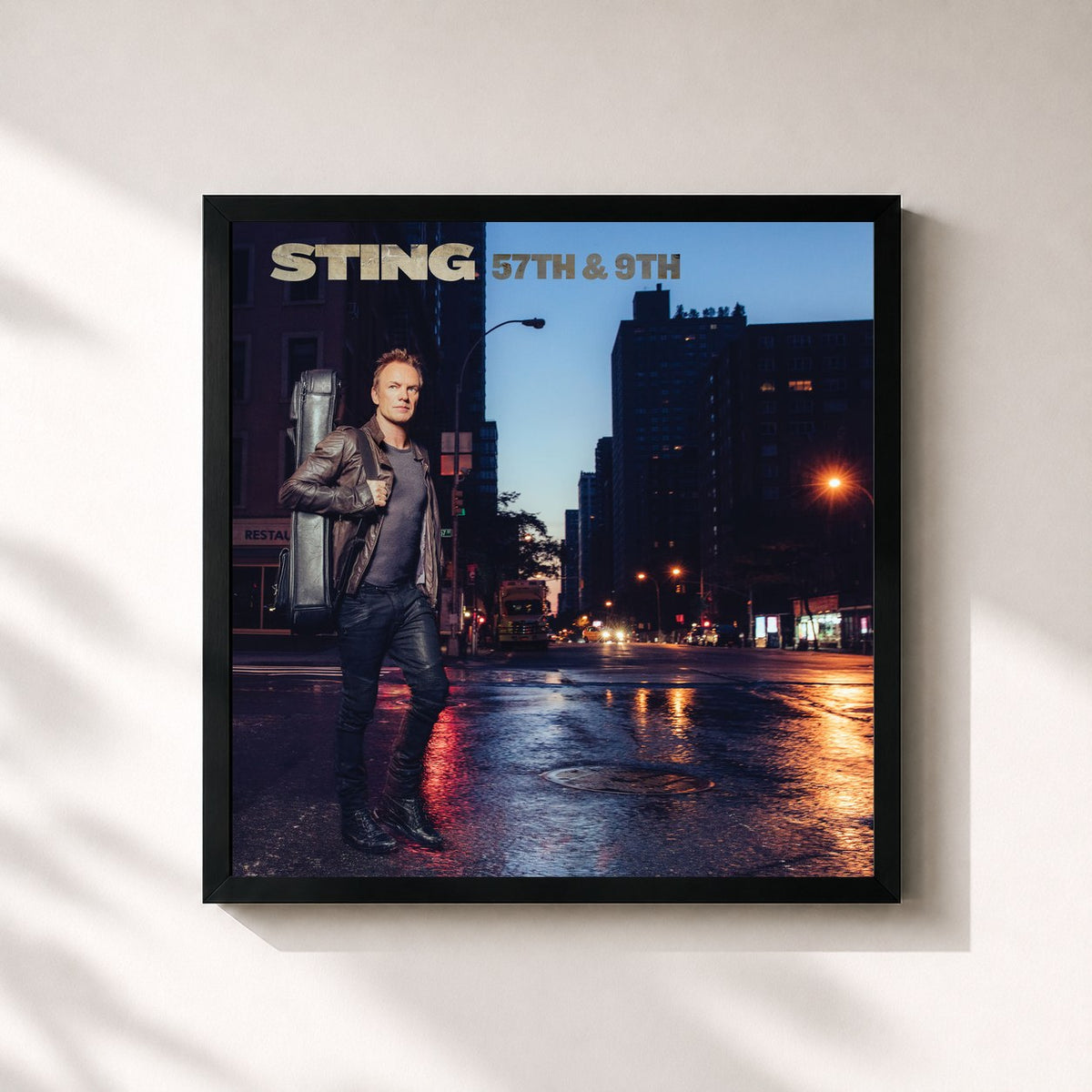 #noir 57TH & 9TH by Sting as a square framed art print, black 32x32 cm frame