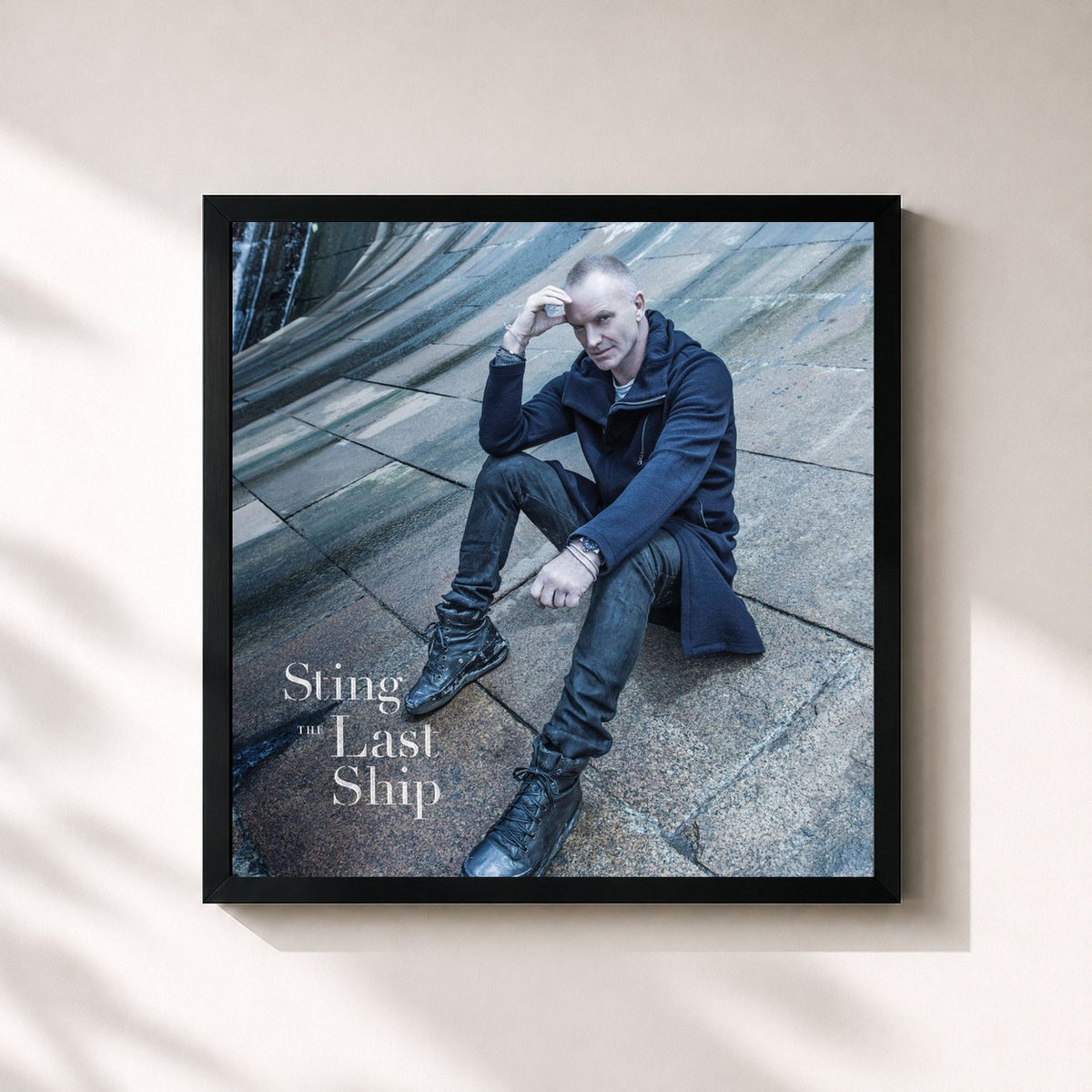 #noir The Last Ship by Sting as a square framed art print, black 32x32 cm frame