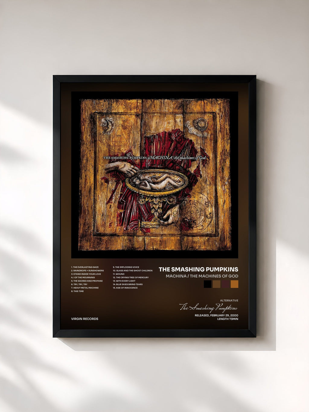 #noir Machina / The Machines Of God by The Smashing Pumpkins as a framed art print, black frame, printed and framed in France