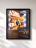 #noir Tableau de l'album Guitar Slinger de The Brian Setzer Orchestra, cadre noir, imprimé et encadré en France