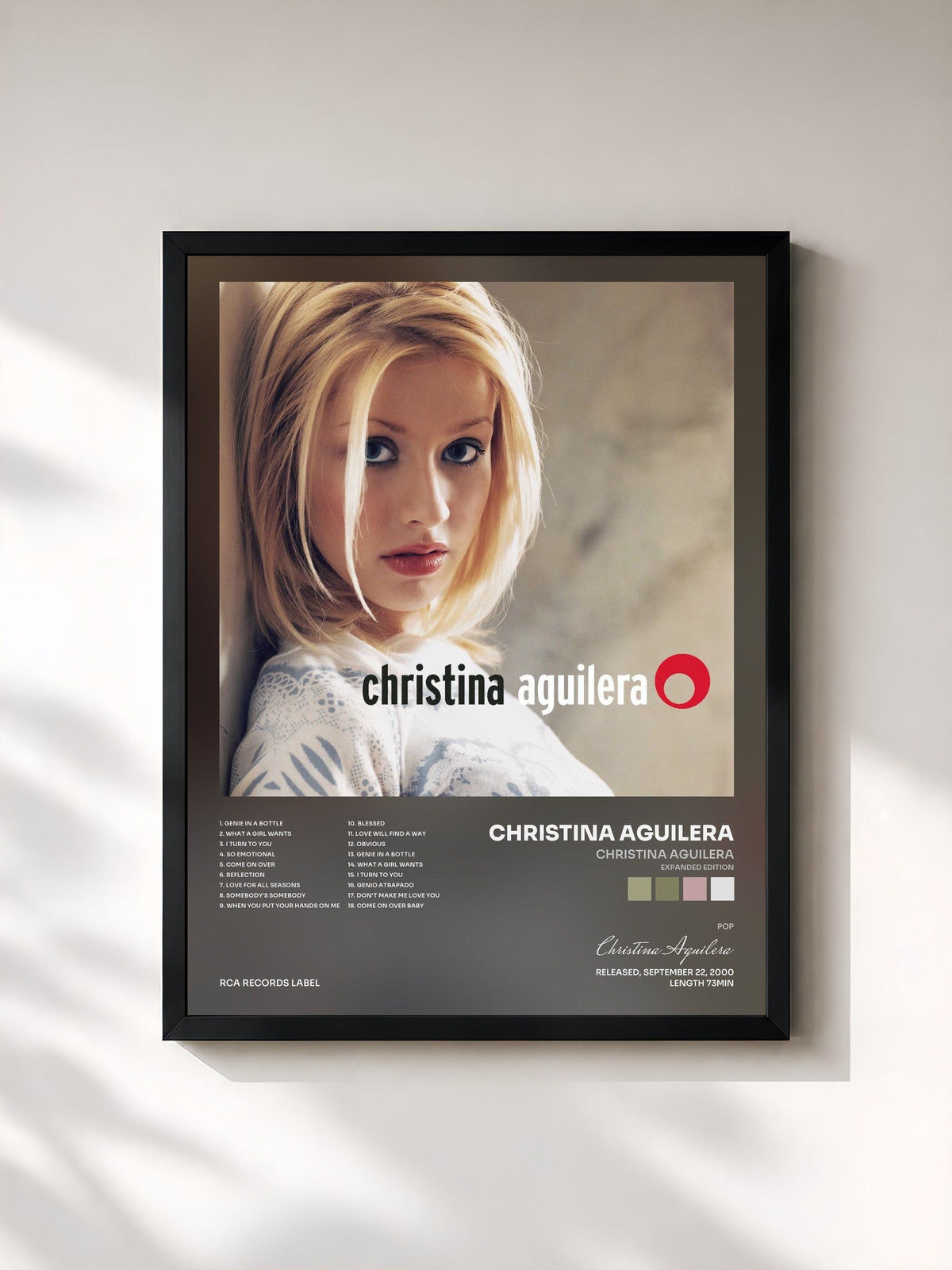 #noir Tableau de l'album Christina Aguilera (Expanded Edition) de Christina Aguilera, cadre noir, imprimé et encadré en France