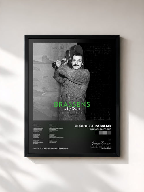 Georges Brassens · Brassens a 100 ans — Gerahmter Kunstdruck