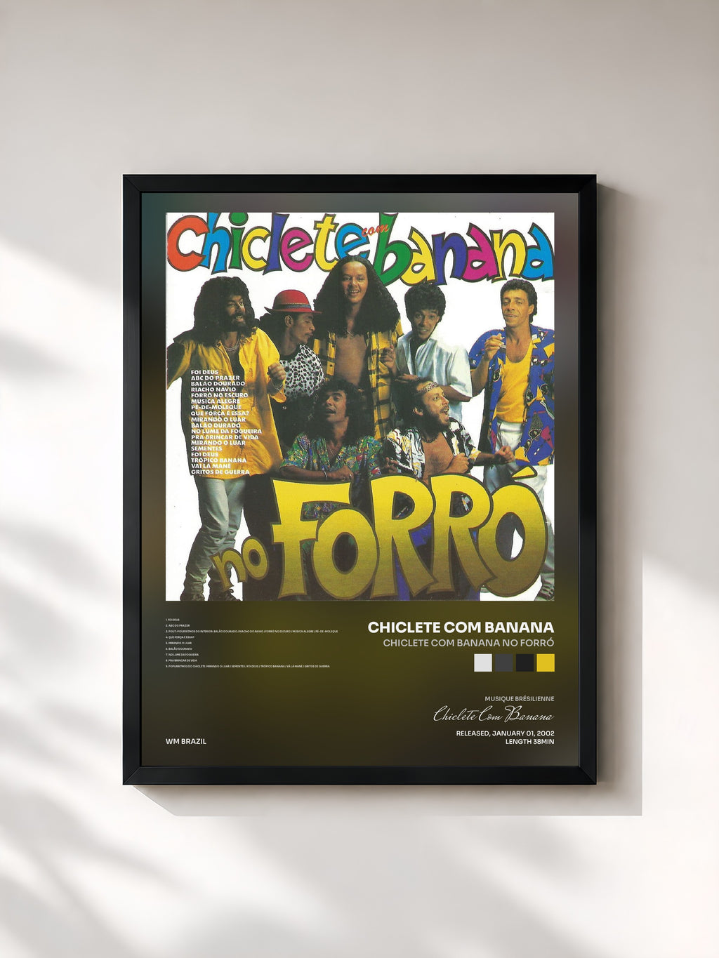 #noir Tableau de l'album Chiclete com Banana no forró de Chiclete Com Banana, cadre noir, imprimé et encadré en France