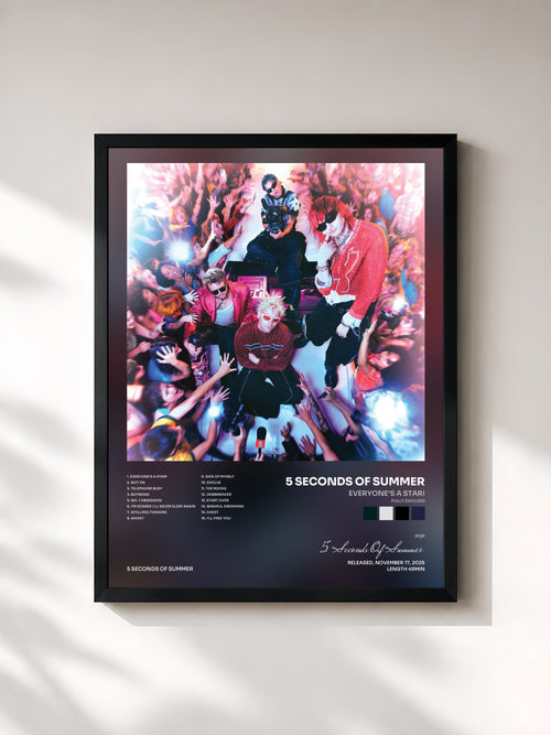 5 Seconds Of Summer · EVERYONE'S A STAR! (Fully Evolved) — Gerahmter Kunstdruck