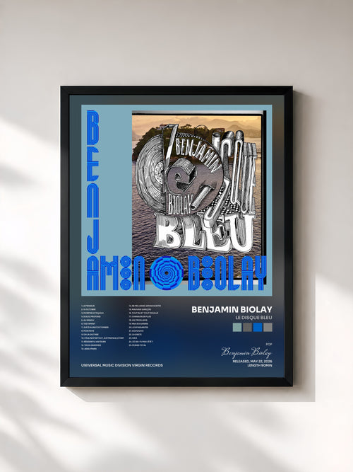 Benjamin Biolay · Le Disque Bleu — Affiche encadrée