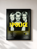#noir Tableau de l'album The Police de The Police, cadre noir, imprimé et encadré en France