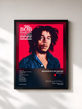 #noir Rebel Music von Bob Marley & The Wailers als gerahmter Kunstdruck, schwarzer Rahmen, gedruckt und gerahmt in Frankreich