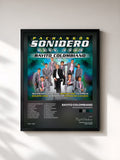 #noir Tableau de l'album Pachangón Sonidero de Rayito Colombiano, cadre noir, imprimé et encadré en France