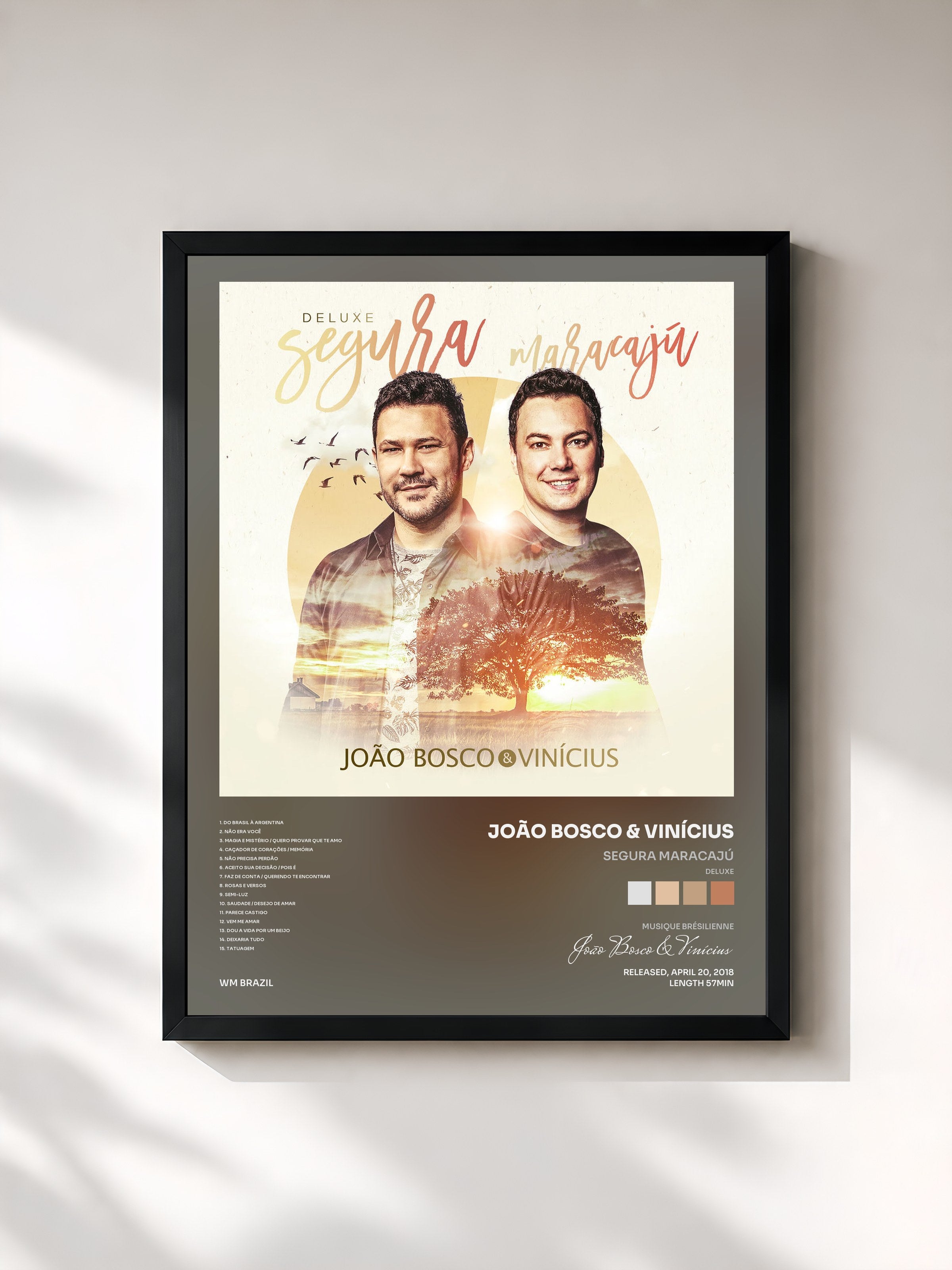 #noir Tableau de l'album Segura Maracajú (Deluxe) de João Bosco & Vinícius, cadre noir, imprimé et encadré en France