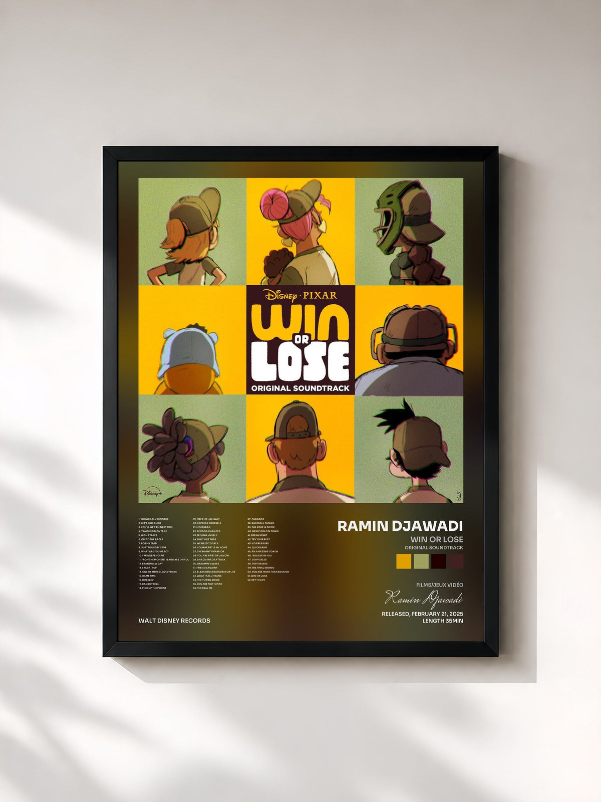 #noir Tableau de l'album Win or Lose (Original Soundtrack) de Ramin Djawadi, cadre noir, imprimé et encadré en France