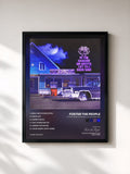 #noir In The Darkest Of Nights, Let The Birds Sing by Foster the People as a framed art print, black frame, printed and framed in France