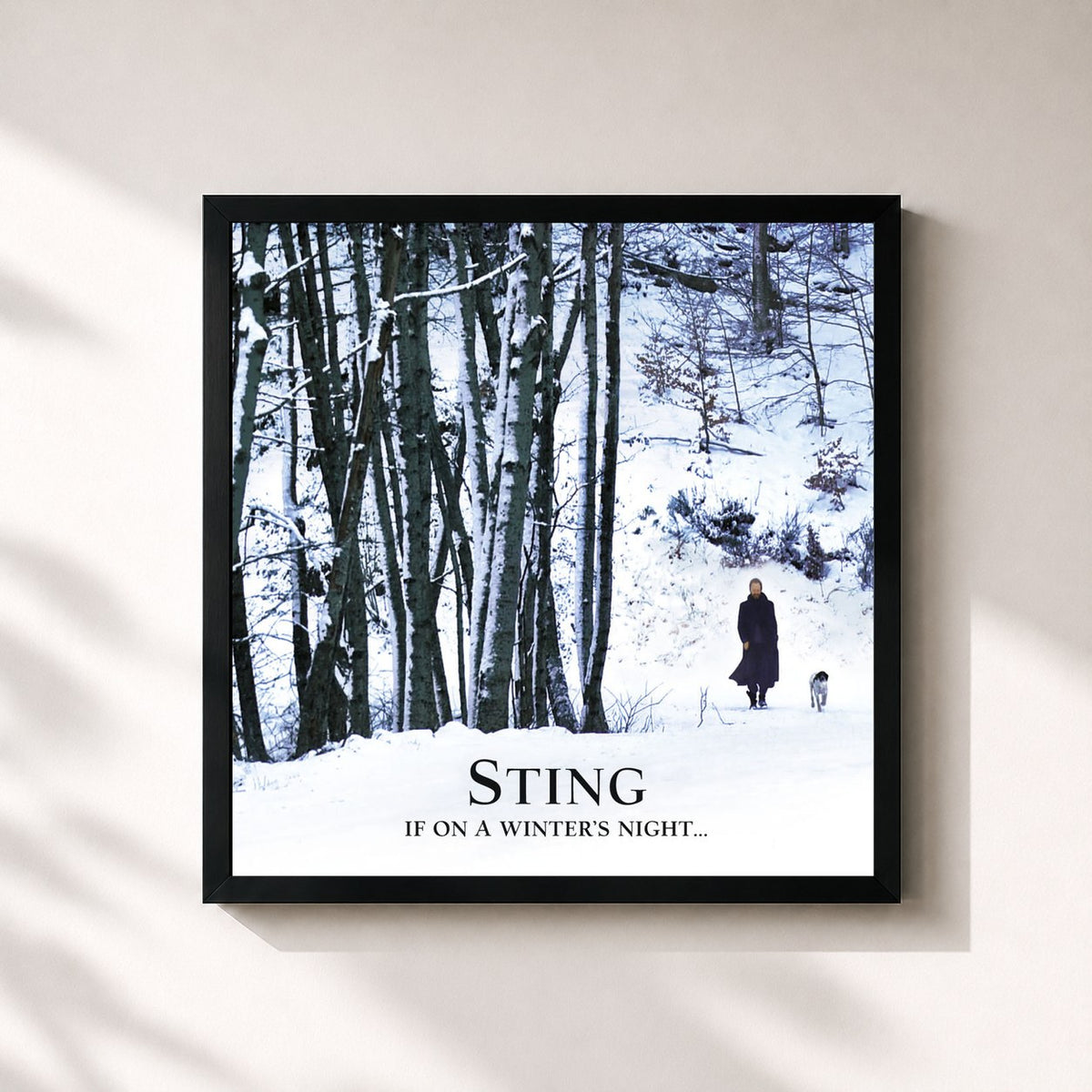 #noir If On A Winter's Night by Sting as a square framed art print, black 32x32 cm frame