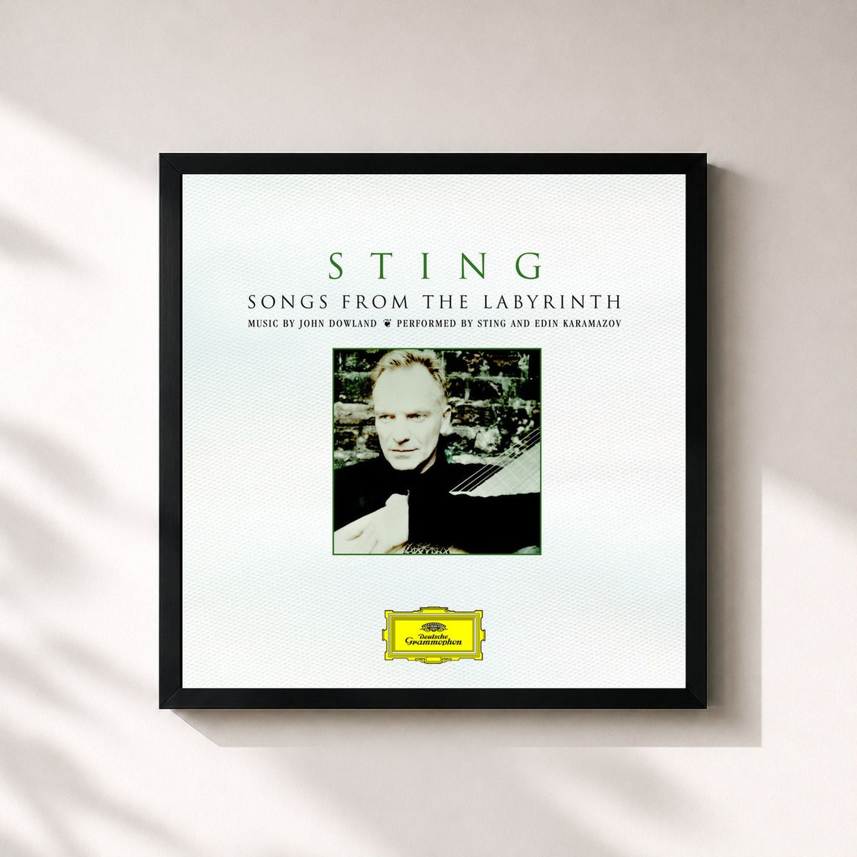#noir Songs From The Labyrinth by Sting as a square framed art print, black 32x32 cm frame