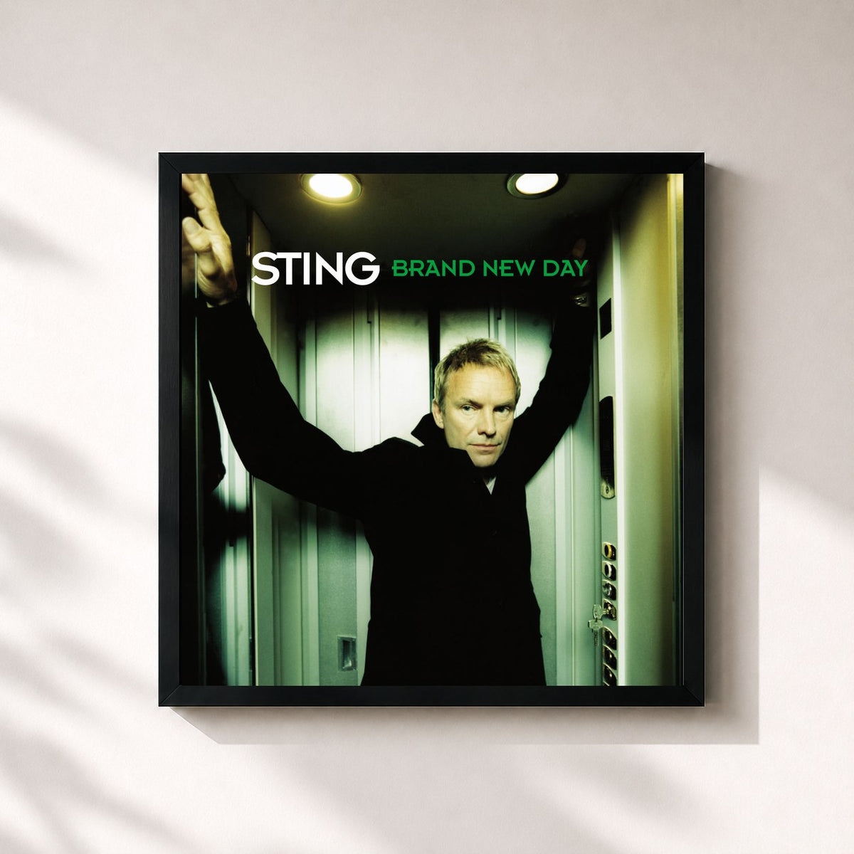 #noir Brand New Day by Sting as a square framed art print, black 32x32 cm frame