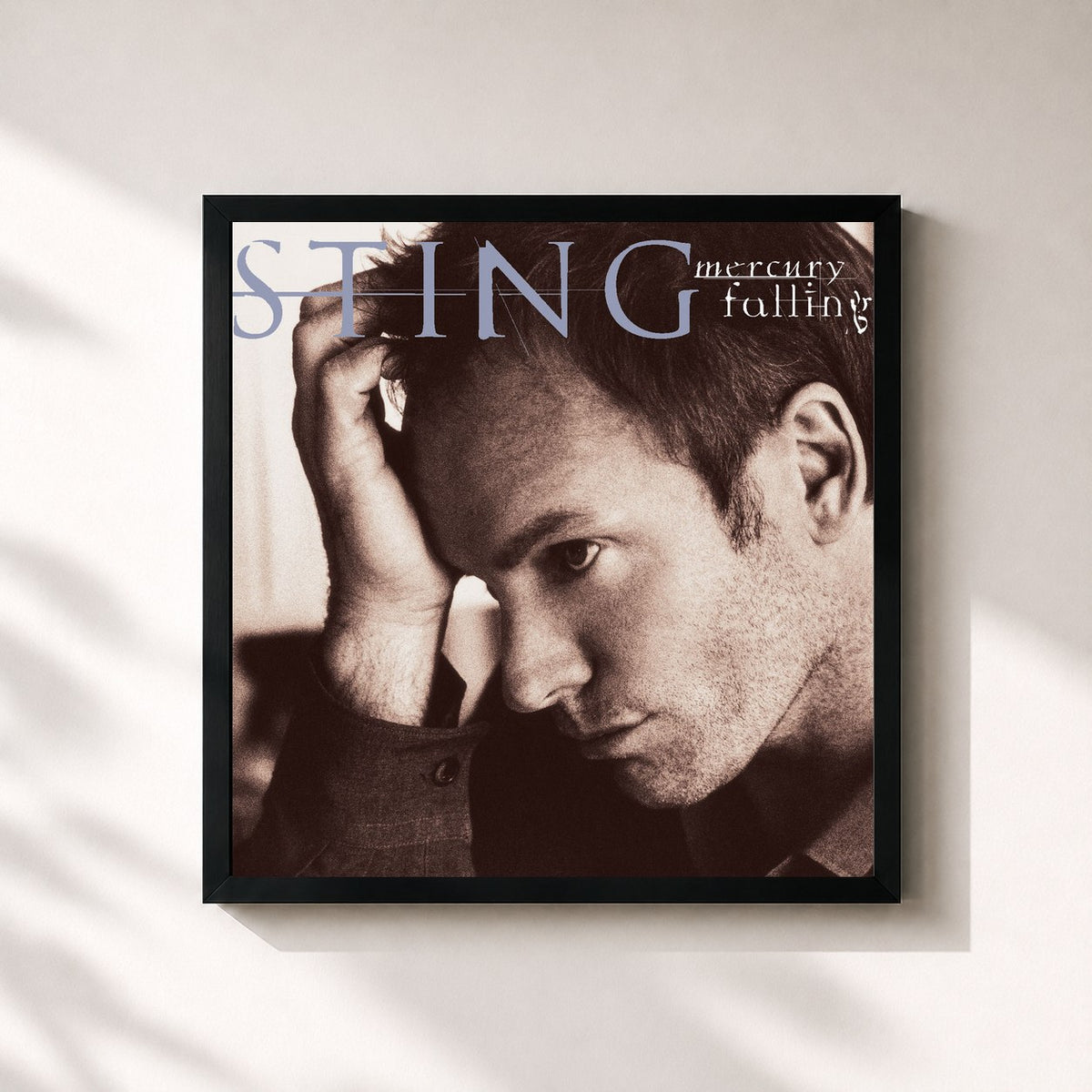 #noir Mercury Falling by Sting as a square framed art print, black 32x32 cm frame
