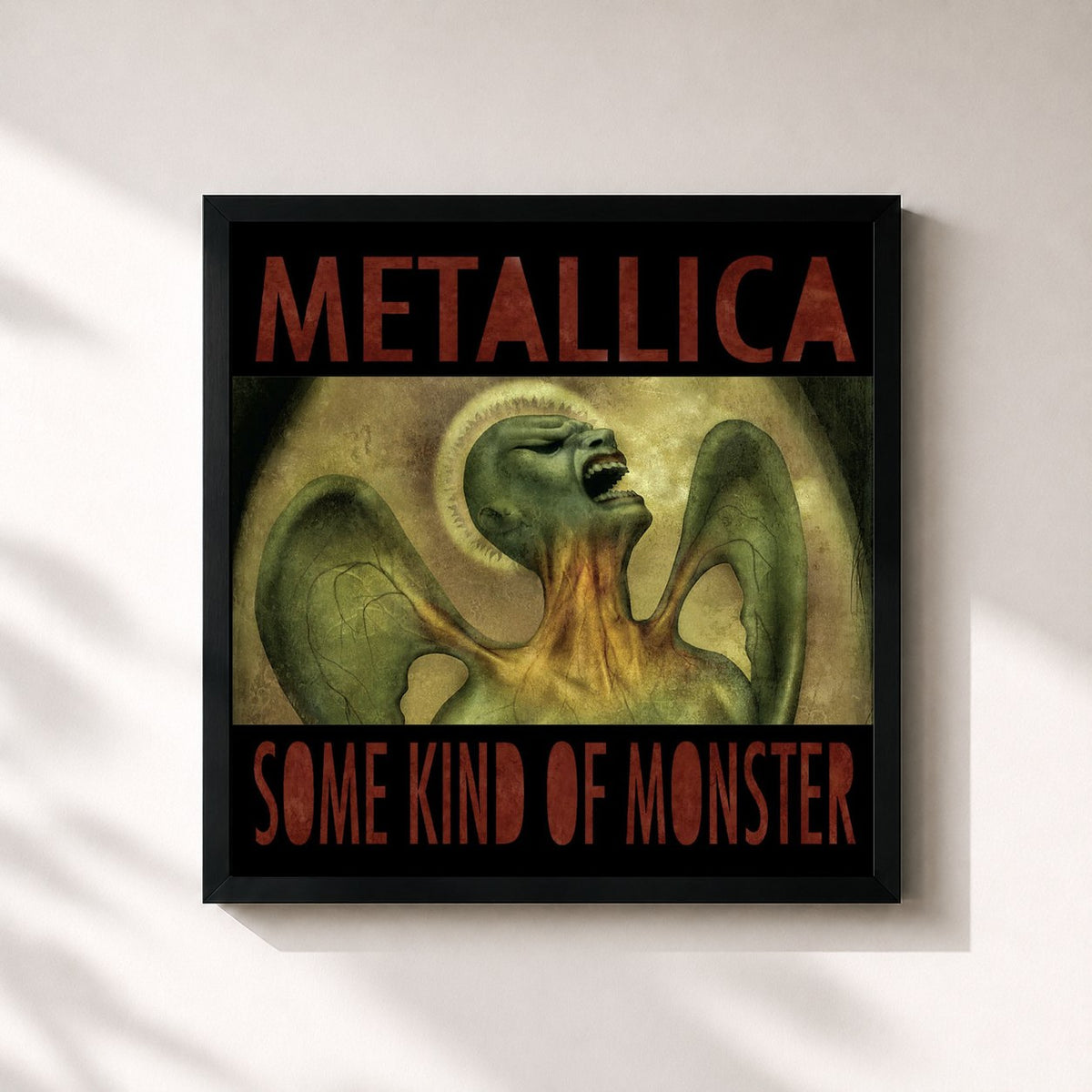 #noir Tableau carré de l'album Some Kind Of Monster de Metallica, cadre noir 32x32 cm